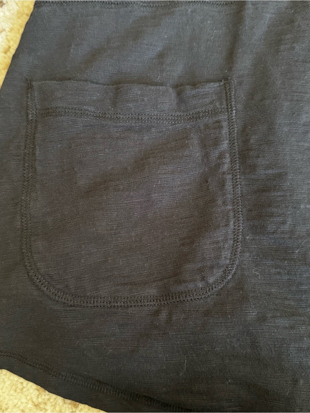 Habitat Pieced Pocket Tunic Top Size S Black Diagonal Hem Cotton Shirt - Picture 4 of 4
